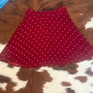 Charlotte Russe maroon polka dot skater style skirt